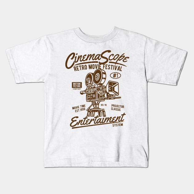 Cinema scope Kids T-Shirt by royaltee